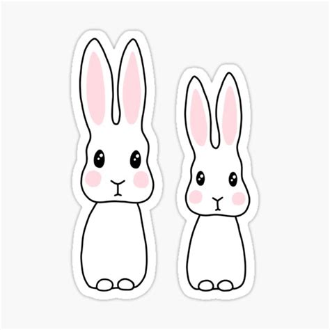 "Cute bunny rabbit stickers" Sticker for Sale by MheaDesign | Redbubble