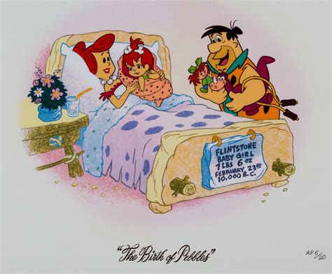 The birth of pebbles flintstones limited edition serigraph cel