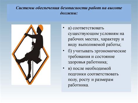 Требования к применению систем обеспечения безопасности работ на высоте ...
