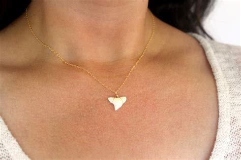 Genuine Shark Tooth Necklace, Gold Shark Tooth Jewelry, Real Shark