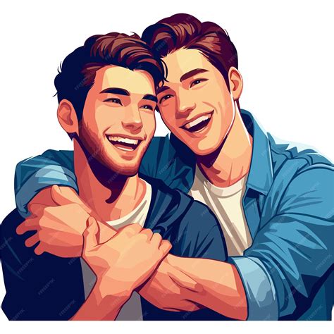 Premium Vector | A heartwarming vector illustration of two male friends