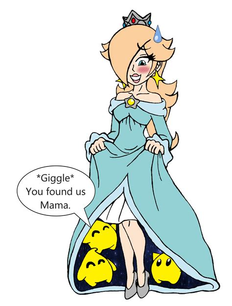 Luma's hiding under Rosalina's dress by dcb2art on DeviantArt