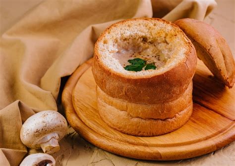 Premium Photo | Cream of mushroom soup