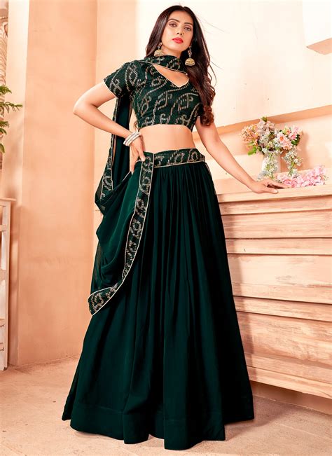 Green Party Wear Flared Choli | 100% Money Back Guarantee – Indian Rani