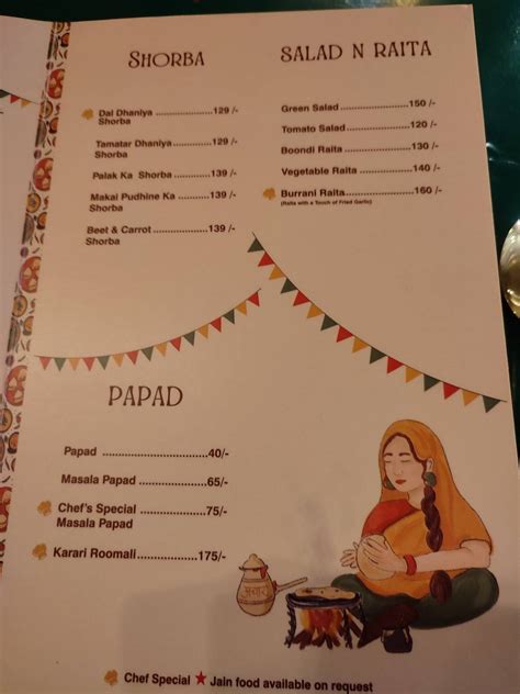 Menu at Pind Di Gali, Vadodara