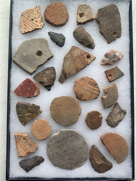 Prehistoric Native American Pottery Shard & Stone Artifacts - Etsy