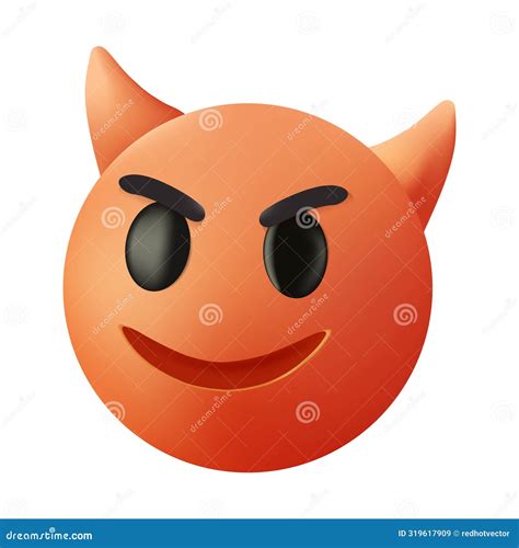 Evil Devil Emoji. Popular Chat Elements. Happy Red Emoticon With Devil ...