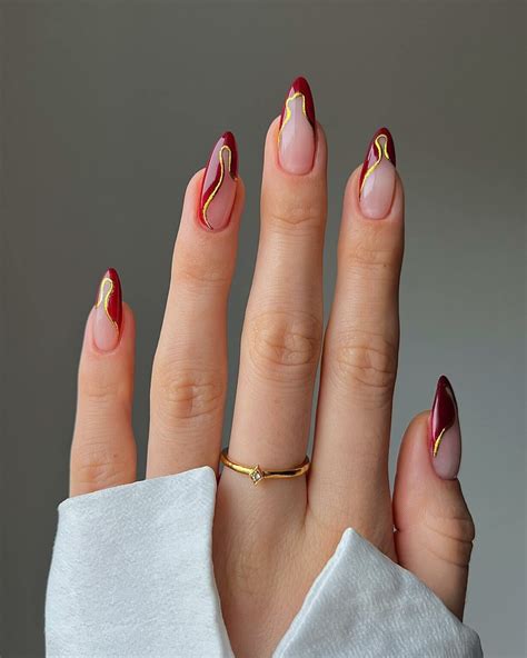 25 Latest Burgundy And Gold Nail Ideas To Try In 2024!