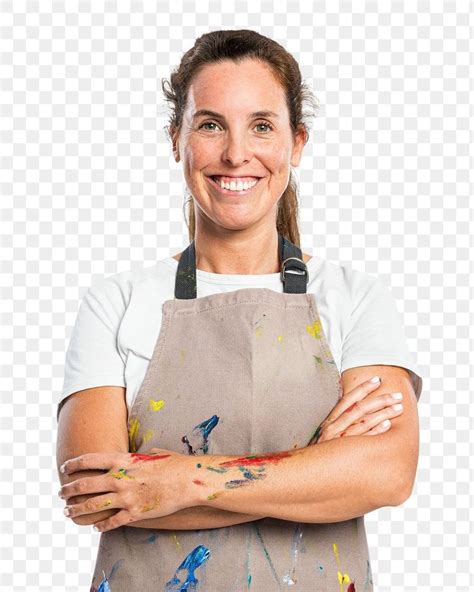 premium png  female artist png mockup   apron  png