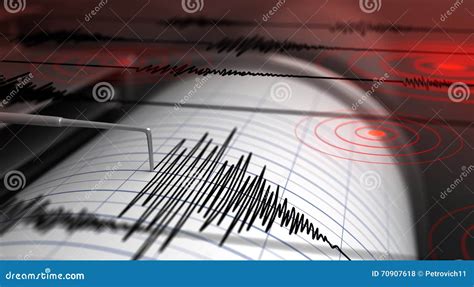 Seismograph and earthquake stock illustration. Illustration of seismograph - 70907618