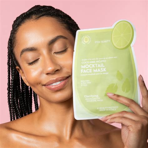 coco lime mojito clarifying biocellulose mocktail mask esw beauty