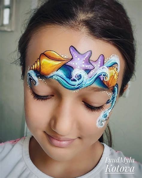 🐯 FACEART 🎨 АКВАГРИМ 🐼 ИДЕИ on Instagram: “🌊Морская композиция от @myla ...