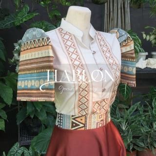 hablon modern filipiniana blouse top skirt attire women embroidery