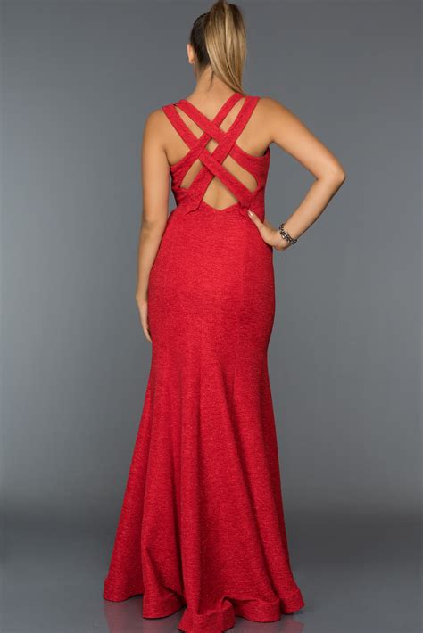 Long Red Evening Dress GG6971 | Abiyefon.com