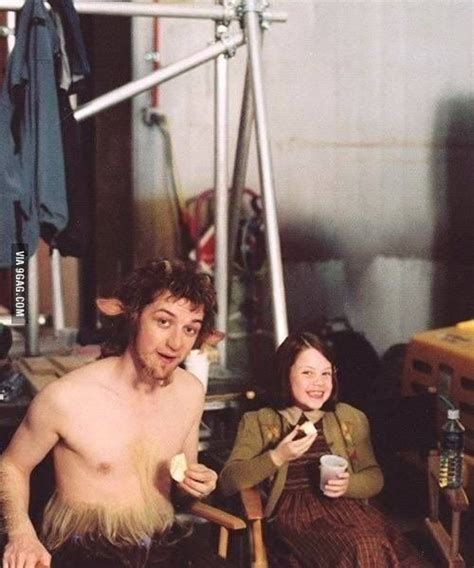 James McAvoy and Georgie Henley on the set of "The Chronicles of Narnia ...