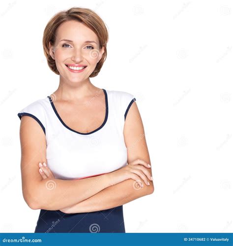 happy white woman