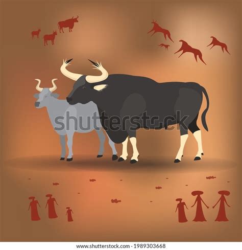 Kouprey On Brown Background Kouprey Conservation Stock Vector (Royalty ...