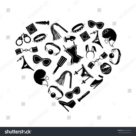 Sex Toys Bdsm Heart Love Bdsm Stock Vector (Royalty Free) 343674071