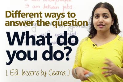Free English Lesson - Answering the question - What do you do?