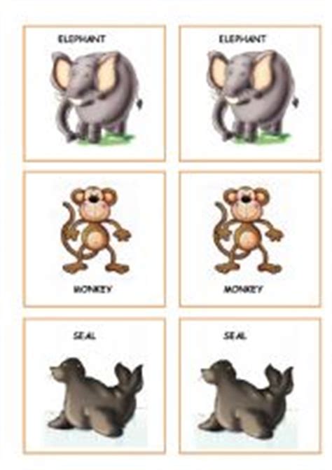 ZOO ANIMALS MEMORY GAME PART 2 - ESL worksheet by mary81