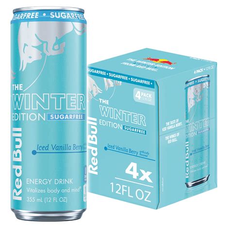 Red Bull Winter Edition Sugar Free Energy Drink, Iced Vanilla Berry, 12