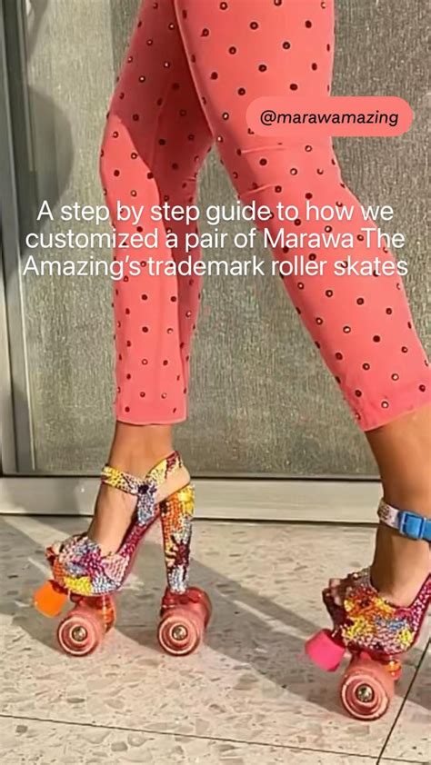 Custom Rhinestone high heel roller skates for Marawa The Amazing ...