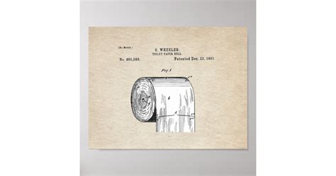 toilet paper roll patent poster zazzle