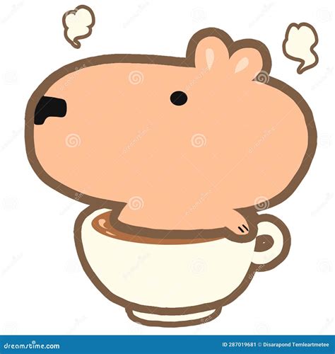 Capybara Cartoon Set. Funny Capybara Animal Vector Collection With