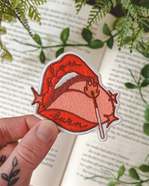 Slow Burn Lips - Iron on Patch – Book Babe Designs
