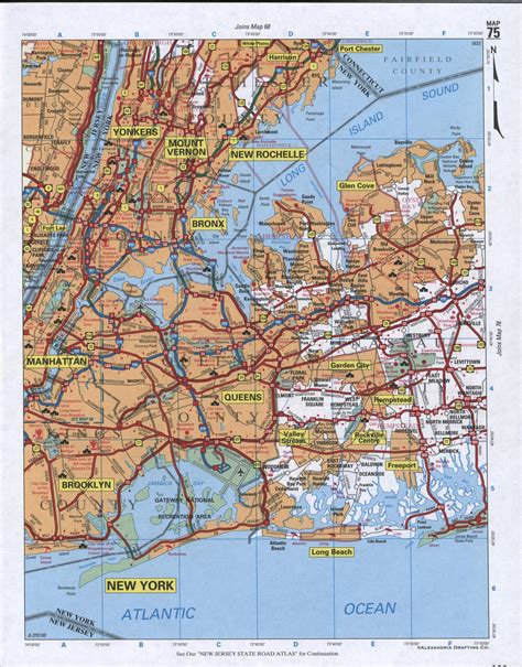 Map of Nassau County, New York state. Detailed image map of Nassau