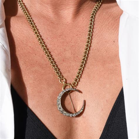 Victorian 3ct Diamond Crescent Moon Brooch – Butter Lane Antiques