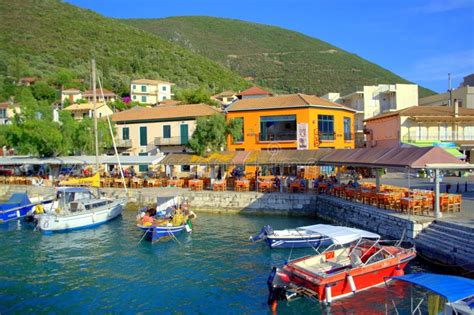 Harbour of Vasiliki Greece editorial stock image. Image of embankment ...