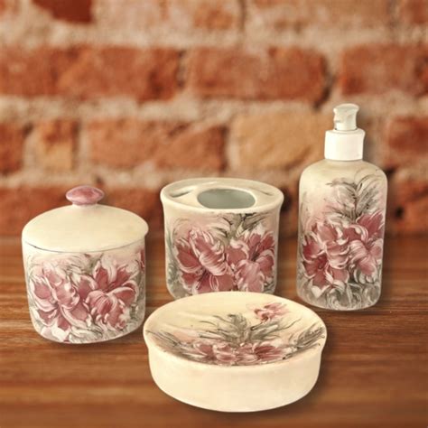 Kit Banheiro Porcelana 4 Peças