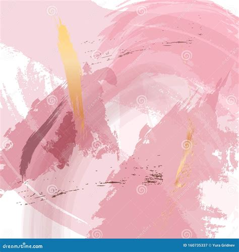 Vector Nude Rose Brush Strokes with Golden Sparkles Pattern, Luxury