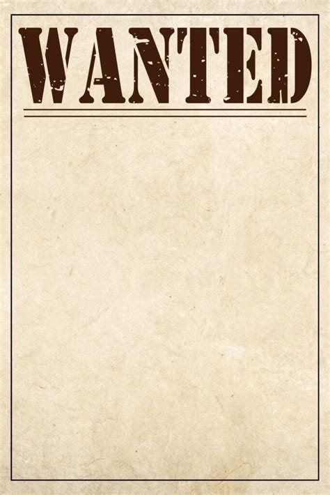 wanted poster template  kids wanted poster printable western