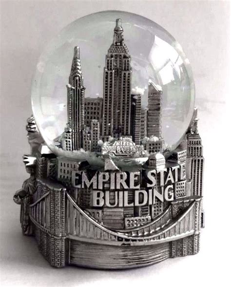 Silver New York City Snow Globe 3.5 Inch empire State building,Skyline ...