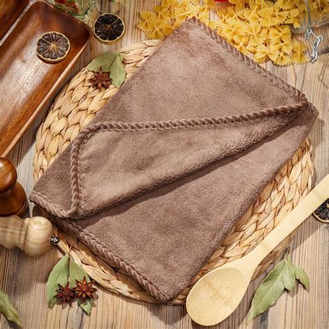 Полотенце кухонное махровое, 35х76 см, 100% полиэстер, корал-флис ...