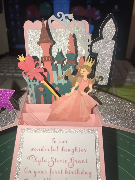 Princess pop up box cards princess card princess castle | Etsy