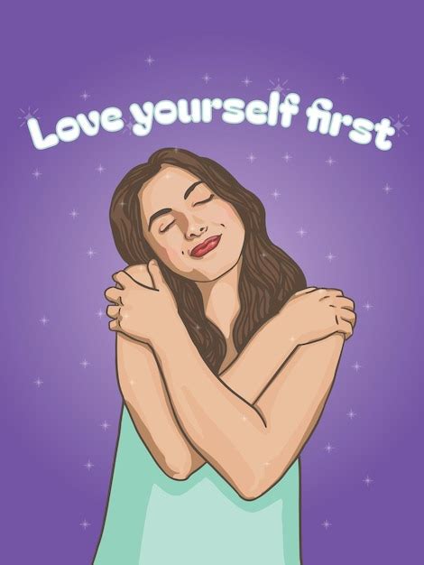 premium vector  love inspirational art girl embracing
