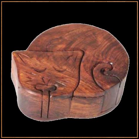 Wood Cat Puzzle Box – Blossom Buffalo