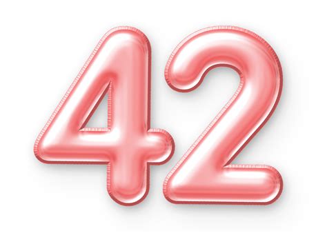 42 Number Balloon Pink 24652397 PNG