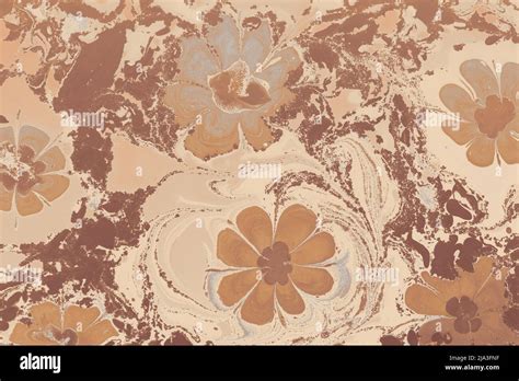 Abstract ebru cover art. Floral Ebru marbling texture background design ...