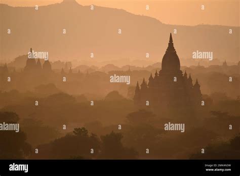 Sunset at Bagan Stock Photo - Alamy