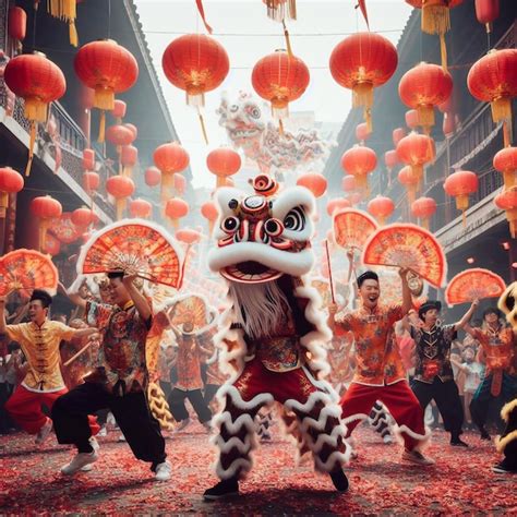 Premium AI Image | A chinese dragon dance festival