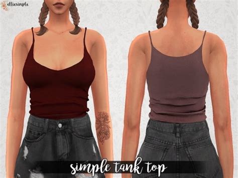 Elliesimple - Simple Tank Top - The Sims 4