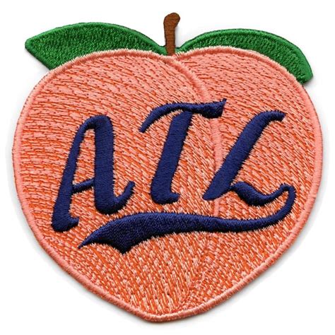 ATL Peach Patch Atlanta Georgia Embroidered Iron on FD6 - Etsy