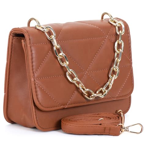 Bolsa Transversal Alça De Corrente - Bolsa Feminina Transversal Bordada Alça De Corrente Alça de Mão ...
