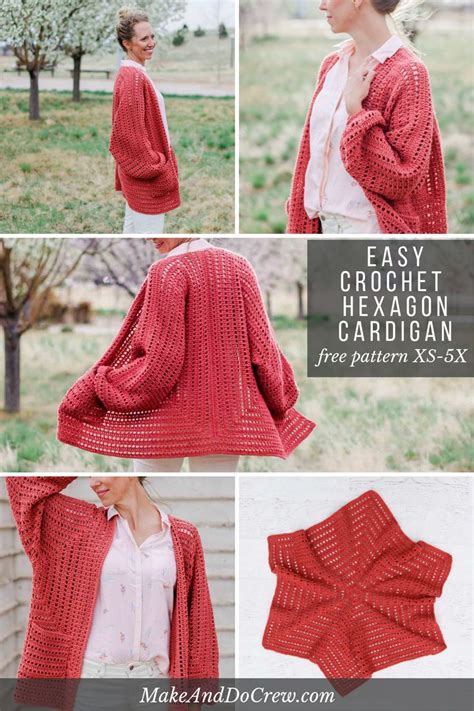 hexi cardigan  pattern web super chunky hexagon cardigan