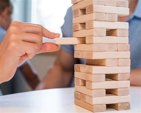 Free Photo | Close-up family playing jenga together