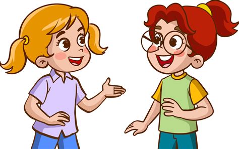 happy cute kids boy and girl talking each othercartoon vector 22098143 Vector Art at Vecteezy